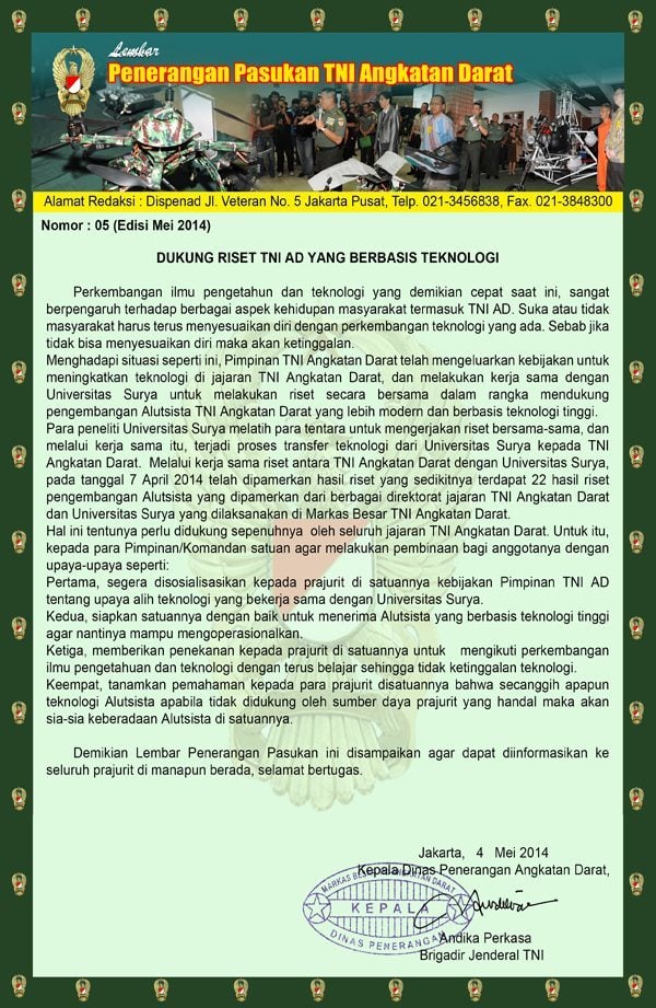 Riset TNI AD