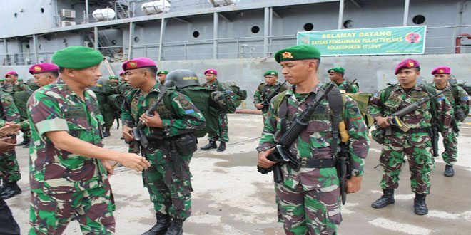 Danrem 171/PVT Menghadiri Upacara Penyambutan Satgas Pulau Terluar