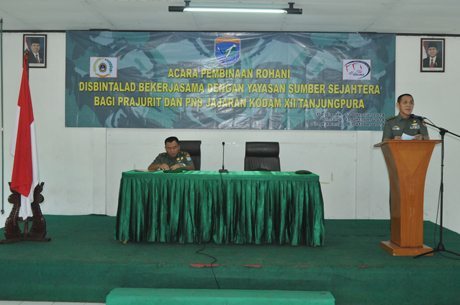 Disbintalad, Pembinaan Rohani Prajurit TNI dan PNS Kodam XII/Tanjungpura